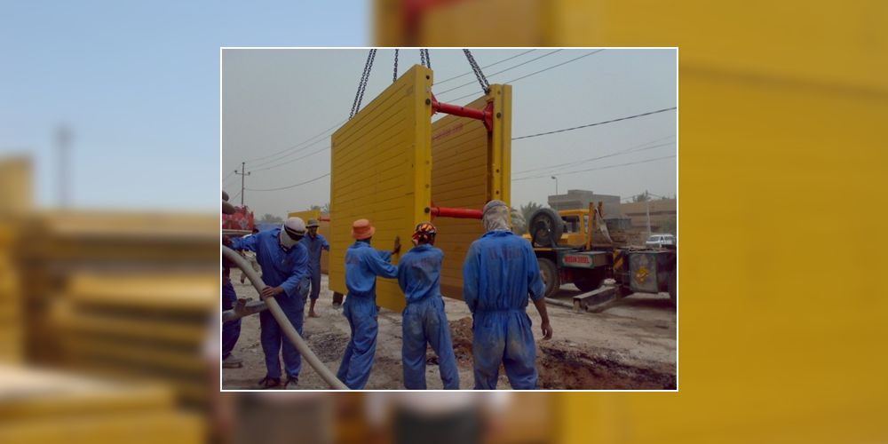 Gravity lines Trench box  Babel sewage network